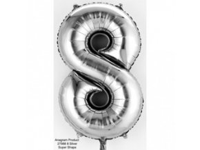pol pm Balon foliowy cyfra 8 srebrna 20 x 35 cm 21588 1
