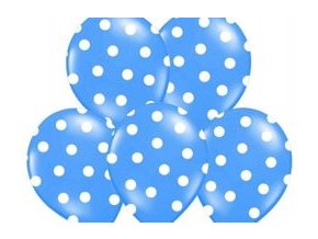 Latexový balón ˝11˝ Modrý s bielymi bodkami 1ks v balení