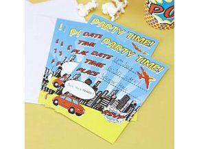 pop art superhero invitation cards POPAINVI