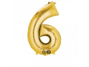 eng pm Mini Shape Number 6 Gold Foil Balloon 20 x 35 cm 1 pc 21585 1