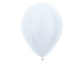 pearl white gyongyhaz feher szinu kerek lufi sx12405