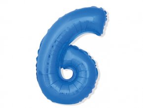 eng pl Mini Shape Number 6 Blue Foil Balloon 35 cm 1 pc 26679 2