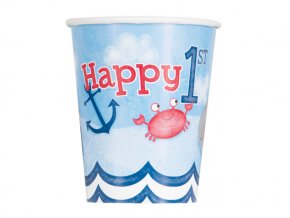 eng pl Nautical 1st Birthday Paper Cups 266 ml 8 pcs 24491 1