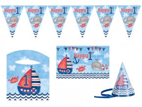 eng pl Nautical 1st Birthday High Chair Kit 4 pcs 24493 2