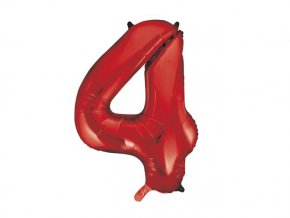 eng pl Number 4 Red Foil Balloon 86cm 1 pc 28720 2