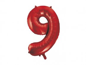 eng pl Number 9 Red Foil Balloon 86cm 1 pc 28725 1