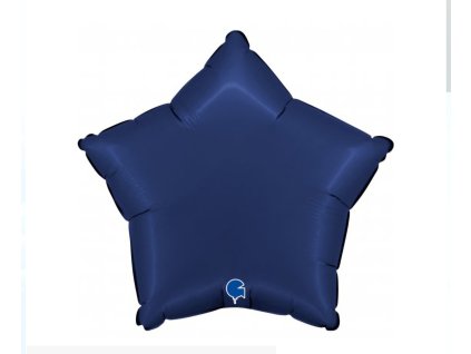 Fóliový́ balón hviezda tmavo modrá, 46 cm
