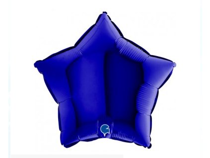Fóliový́ balón hviezda tmavo modrá lesklá, 46 cm