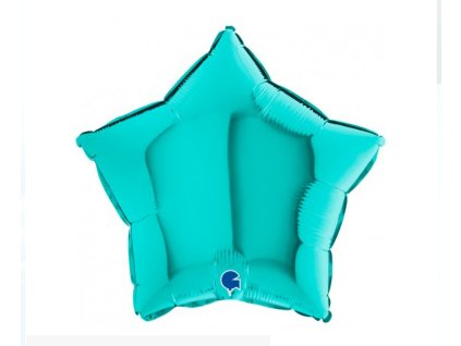 Fóliový́ balón tyrkysová hviezda, 46 cm