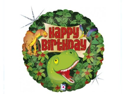 Fóliový balón Dinosaury HAPPY BIRTHDAY, 46 cm