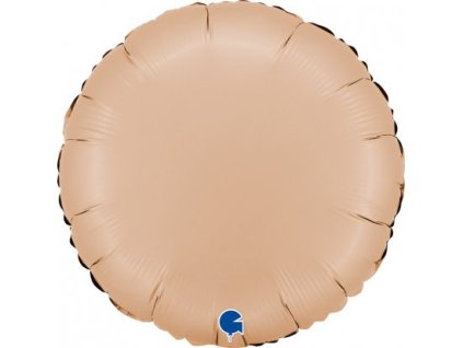 Fóliový́ balón tmavo béžový kruh, 46 cm