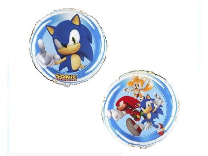 Fóliový́ balón kruh Sonic 2 motívy, 45 cm