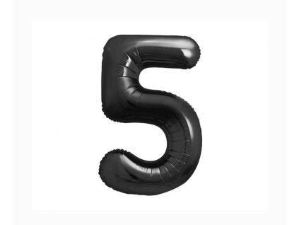 Fóliový balón číslo 5 čierny, 85cm, 3,95 EUR s DPH