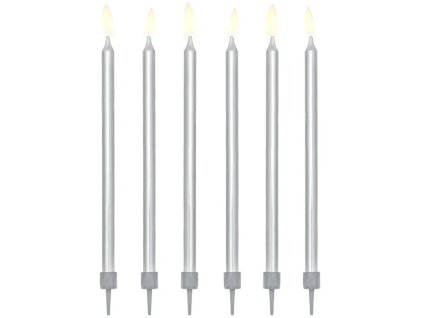 Strieborné sviečky 12,5 cm, balenie 12 kusov, 4,95 EUR