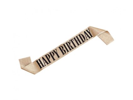 Šerpa Happy Birthday zlatá
