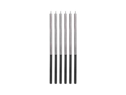 0014316 dortove svicky dlouhe chrome stribrne 6 ks