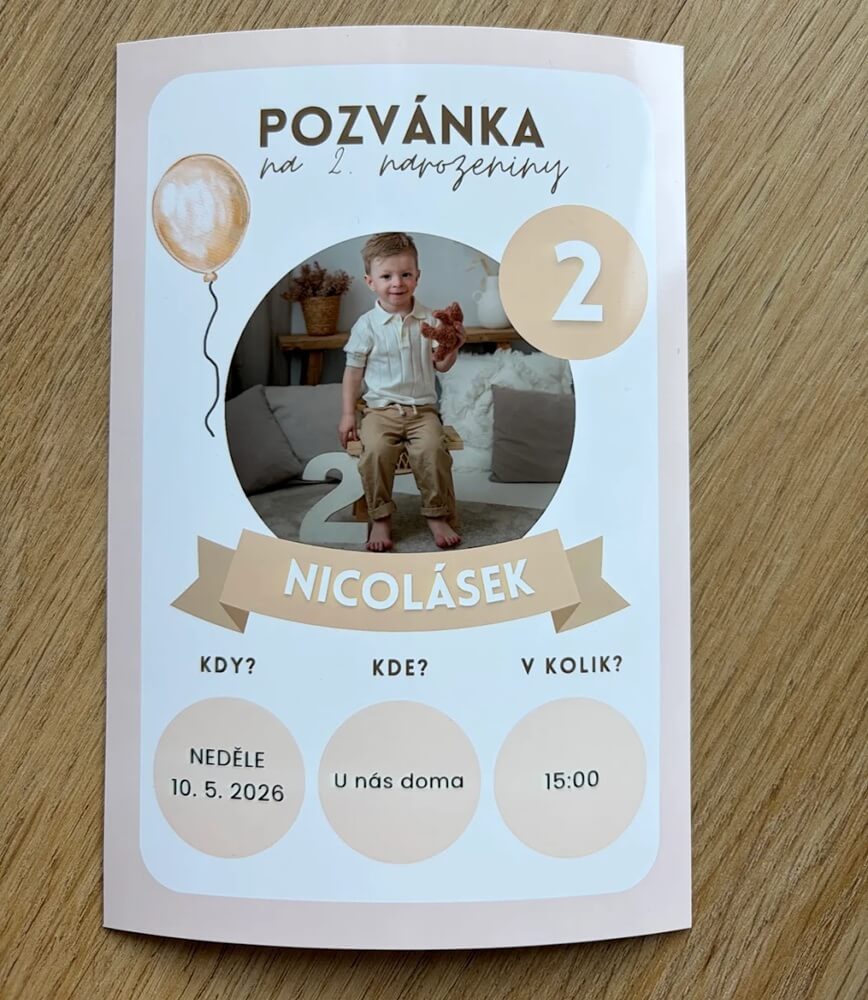 Výzdoba druhých narozenin vytvořená pomocí šablon Party Guliver