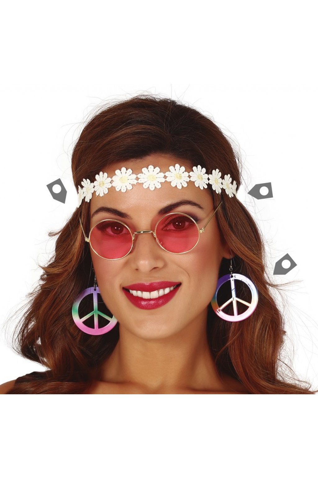 Sada Hippies 60. léta - čelenka, brýle, náušnice