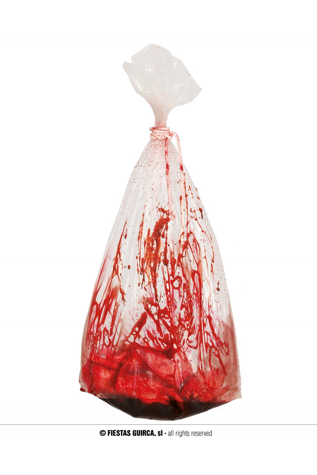 Krvavý pytel zavázaný lanem - dekorace Halloween