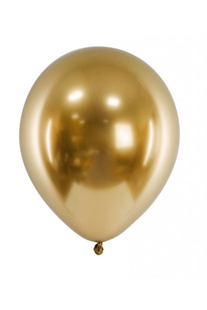 Nafukovací balónek chromový 30cm - zlatý