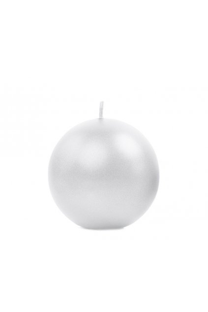 Svíčka koule - perleťově bílá
