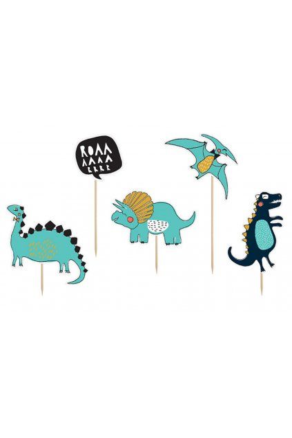 Dekorace na dort 5ks - Dinosauři