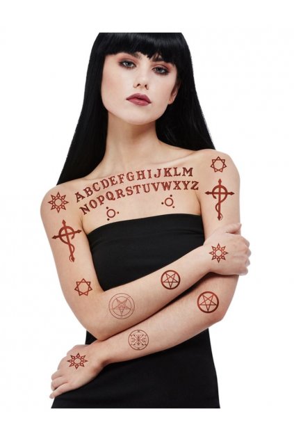 Satanistické tetování na tělo - velká sada