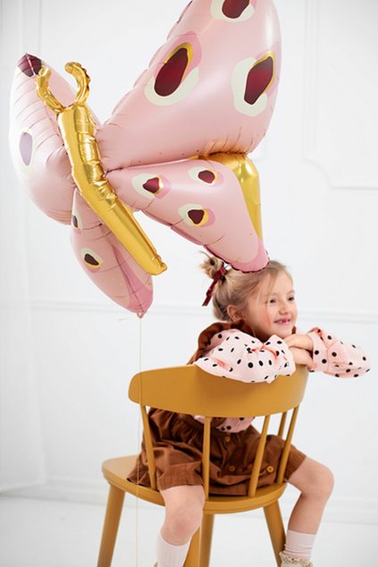 Balonek fóliový Motýl růžový 120 cm