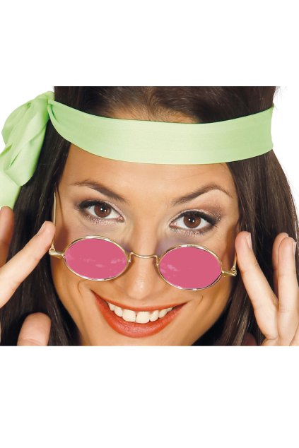 Růžové brýle Hippie lenonky