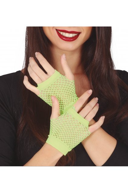 Retro síťované rukavice zelené