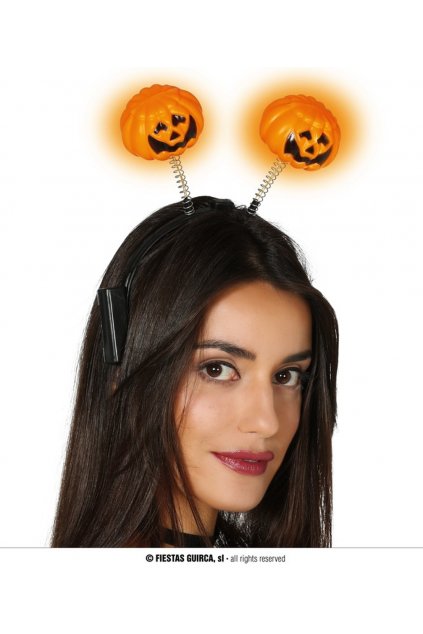 Svítící čelenka na Halloween - dýně