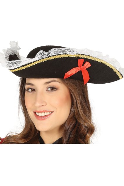 Dámský pirátský klobouk s krajkou