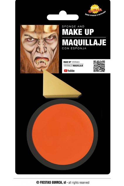 Oranžové líčídlo - makeup s aplikační houbičkou