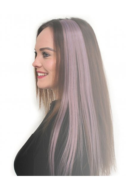 Vlasový příčesek - pramen vlasů tmavě růžový