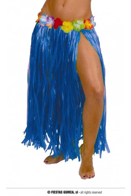 Dlouhá havajská sukně Hula Hula - modrá