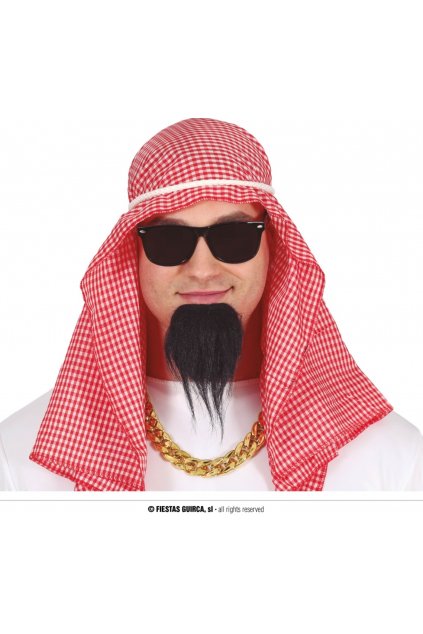 Kostým šejka Araba - pokrývka hlavy, bradka a brýle