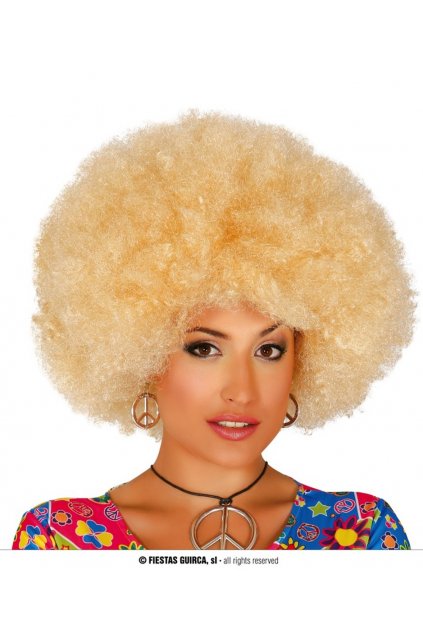 MEGA Afro paruka kudrnatá blond