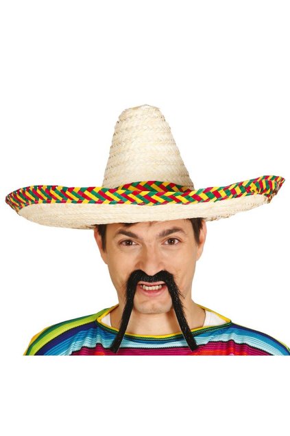 Mexické sombréro s barevným okrajem