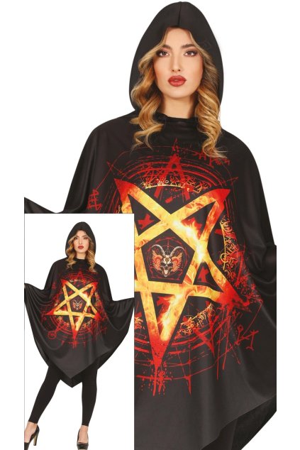 Dábelské pončo s pentagramem - Halloween