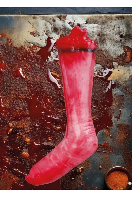 Latexová krvavá noha - Halloweenská dekorace