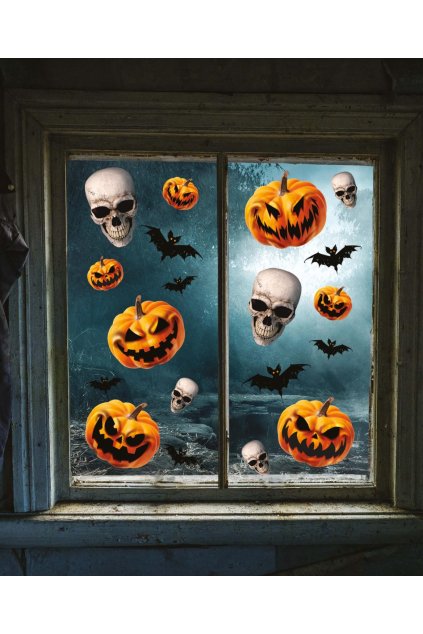 Halloweenské nálepky na okno – 3 archy 30x40 cm
