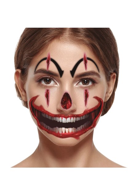 Tetování na obličej Scary Clown