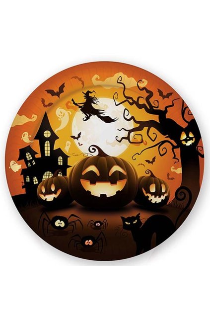 Halloweenské talířky s dýněmi 6ks