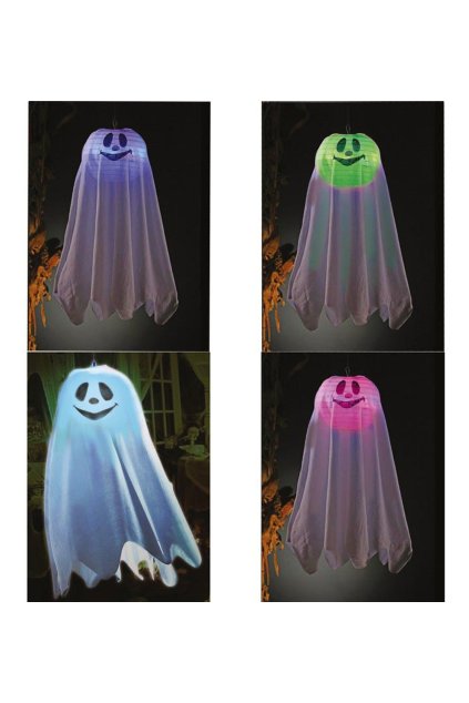 Svítící duch 60cm - závěsná dekorace Halloween