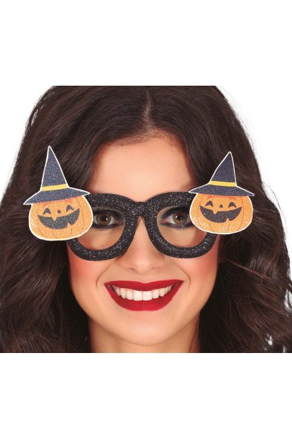 Černé brýle dýně - Halloween