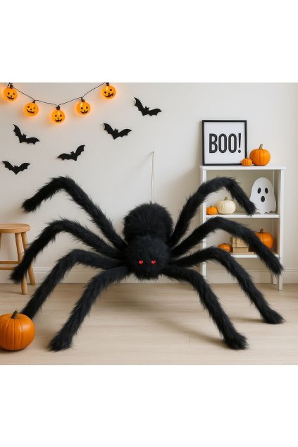 Obří pavouk 200cm - dekorace Halloween