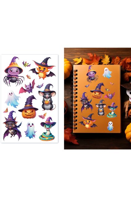 Sada dětských Halloweenských samolepek