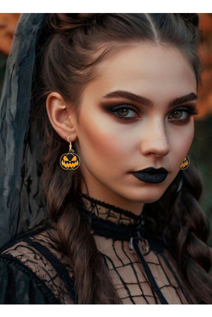Černé dýně - náušnice - Halloween