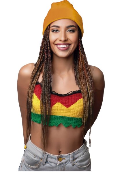 Neonově oranžová beanie čepice