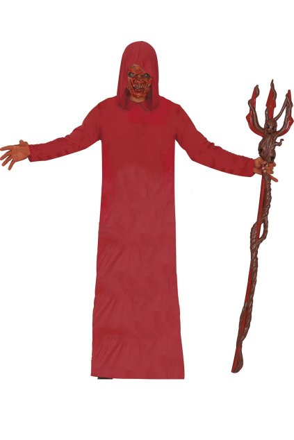 Pekelný mnich - červená tunika s kapucí - Halloween